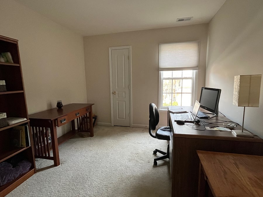 Office with french doors for privacy