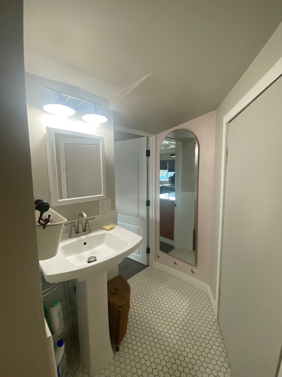 custom sink area of bathroom