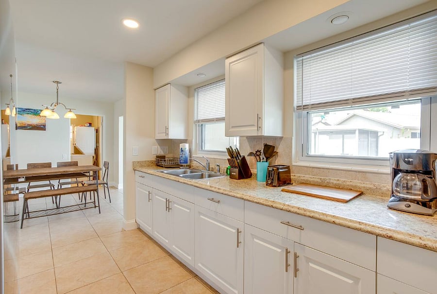 "Fully equipped kitchen with everything needed for extended stays."