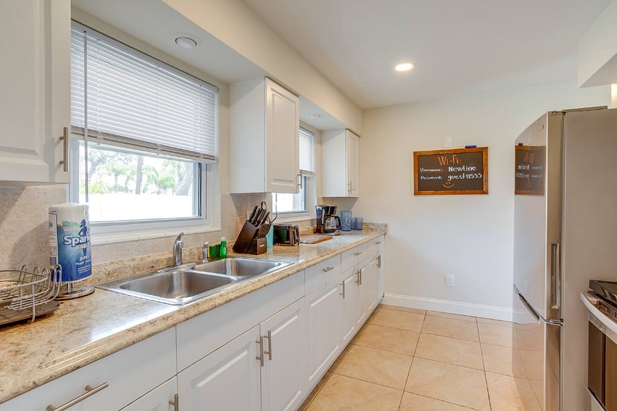 "Spacious kitchen with full-size appliances and ample counter space."