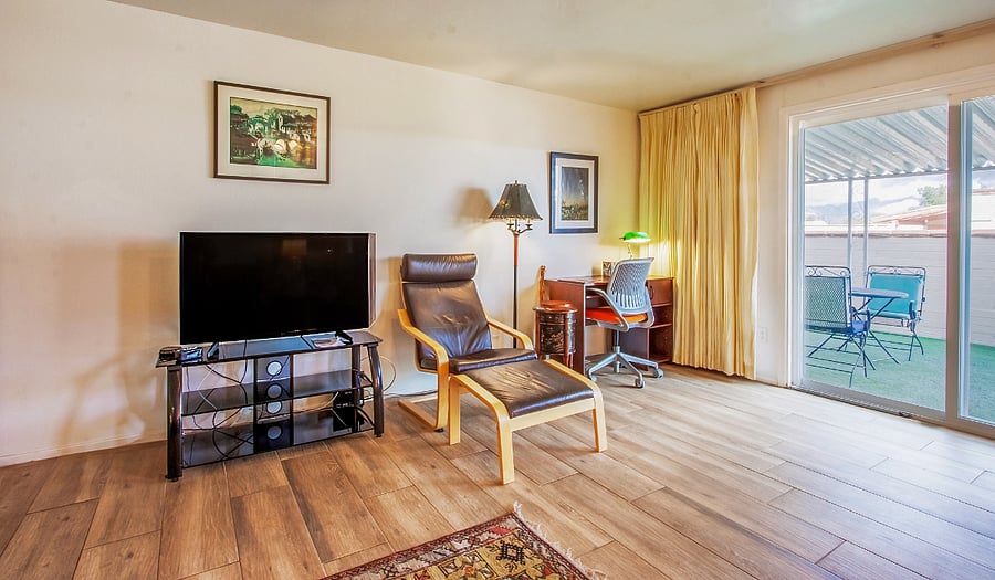 3 important places in the house....Roku TV, very nice lounger and good little desk in the corner to do your business on.
