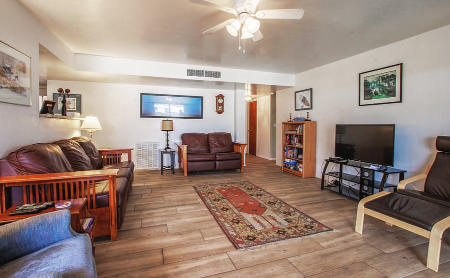 From North Living Room Sliding door to Patio looking back toward BR and BA areas.
