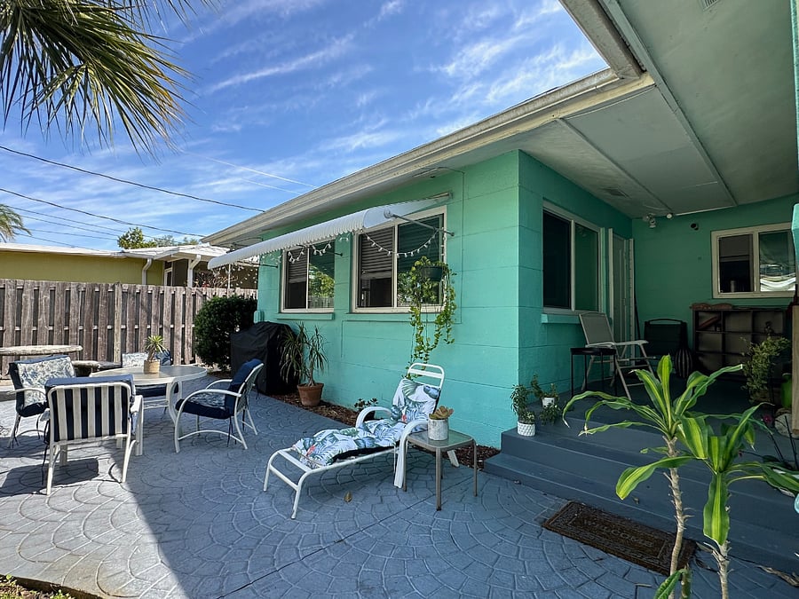 Rear patio space (shared entry in hallway with studio renter- private entrance).
