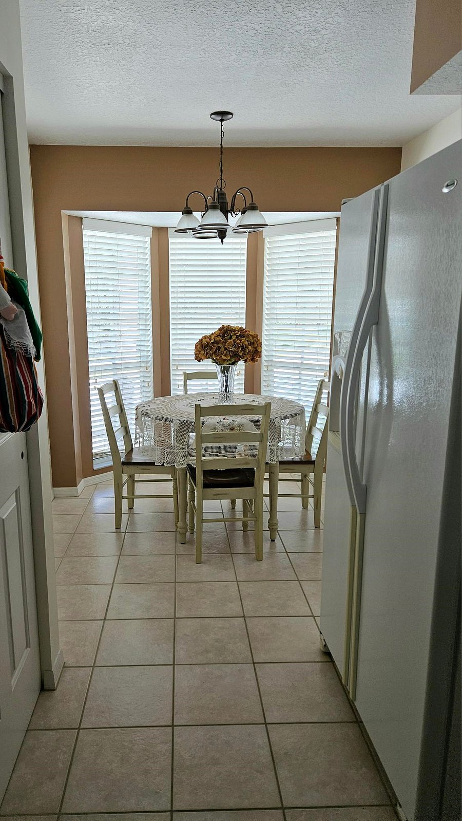Part of the kitchen with nice front condo's view.