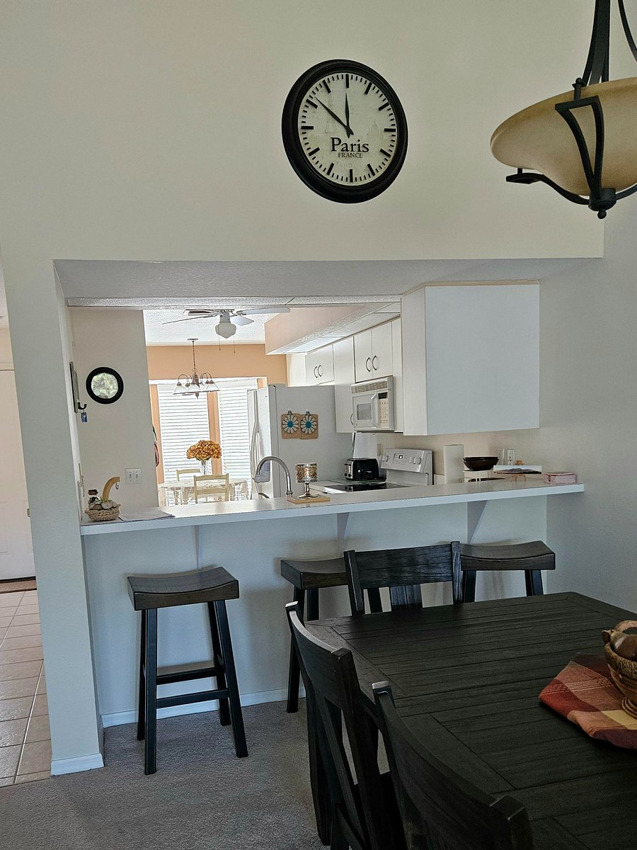 View from dining room to the kitchen