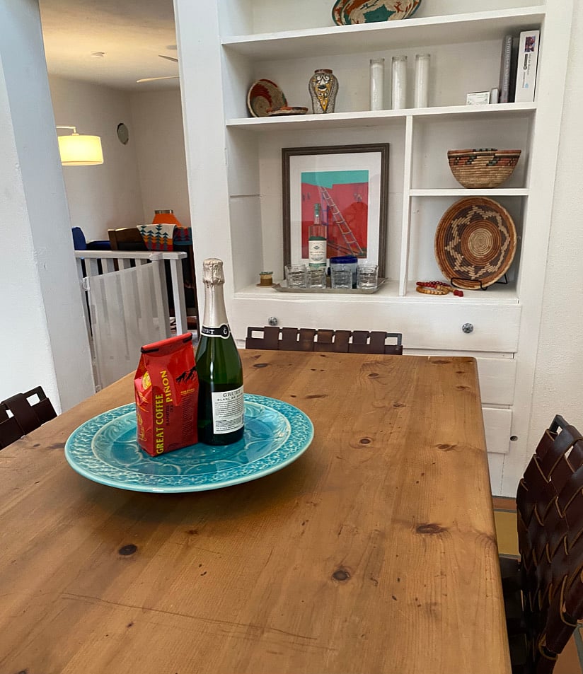 Dining room with seating for six.