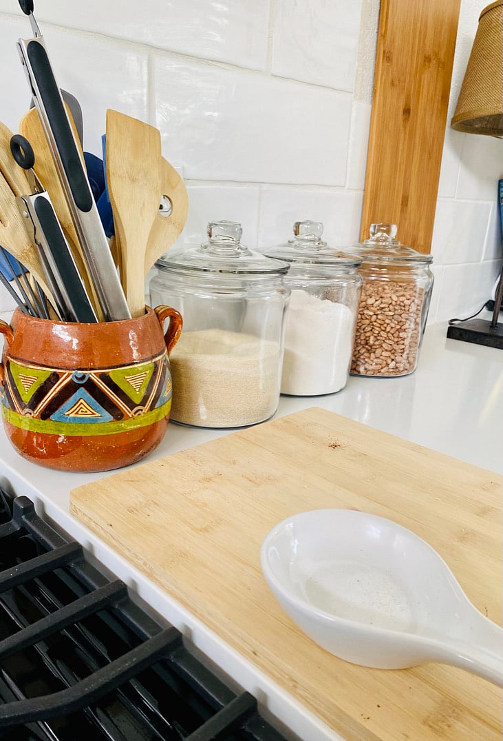 Kitchen has all the essentials for cooking.
