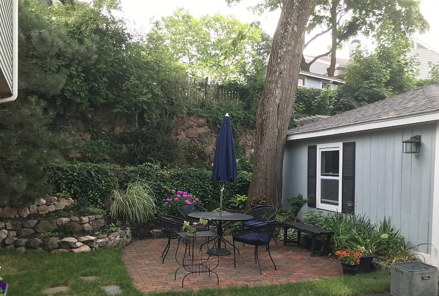 There are several garden patios which t=you are welcome to use.