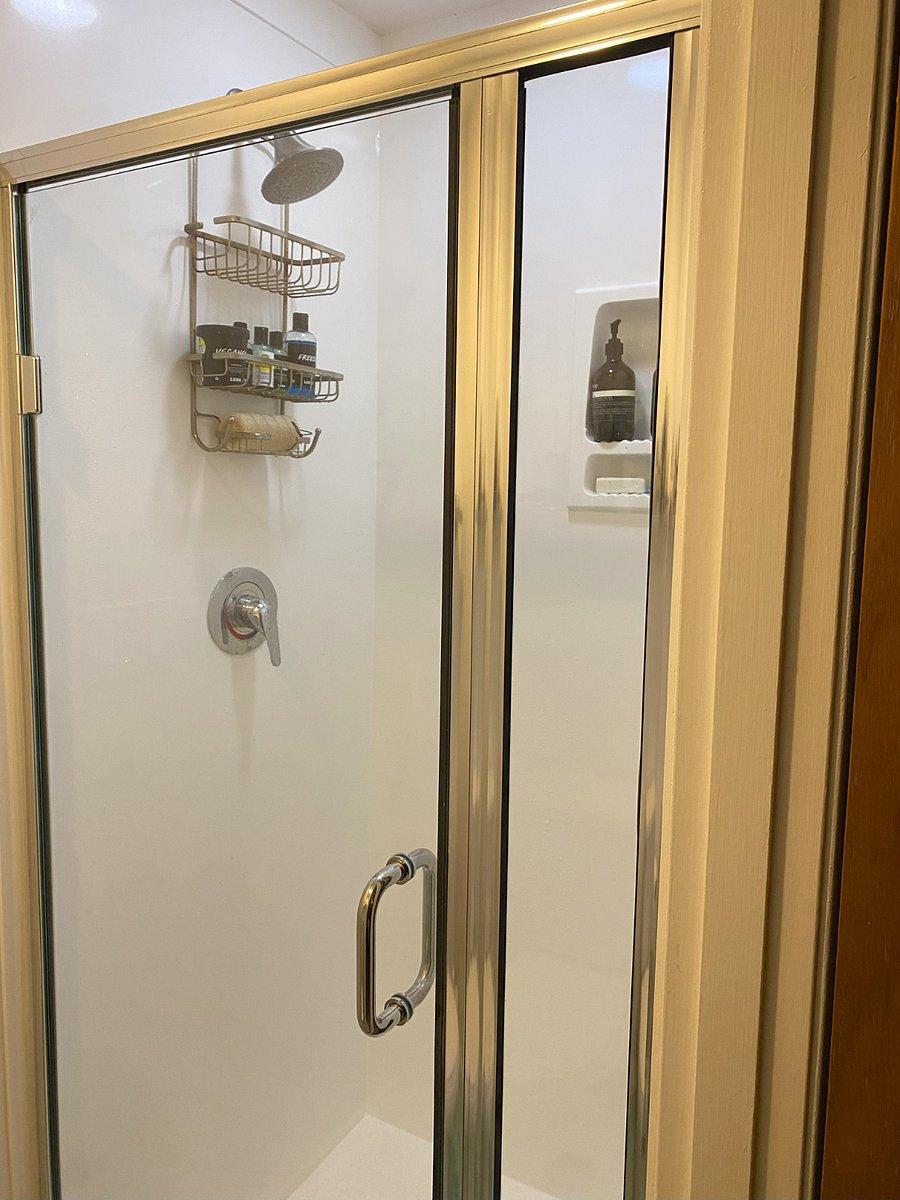Newly refinished shower