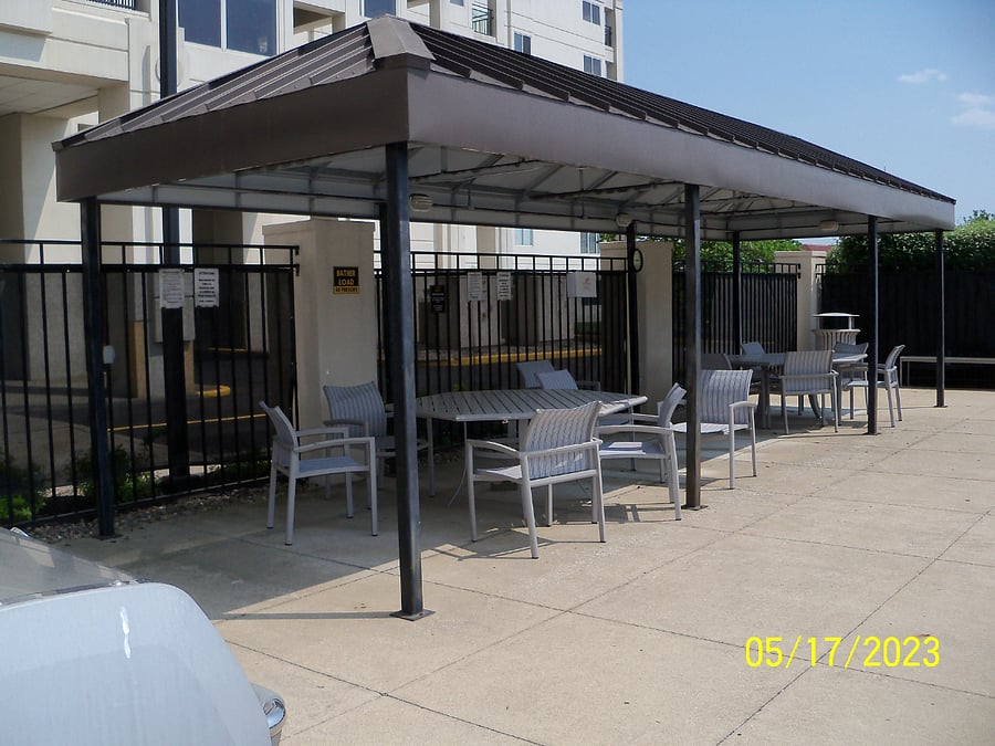 Tables at End of Outdoor Pool