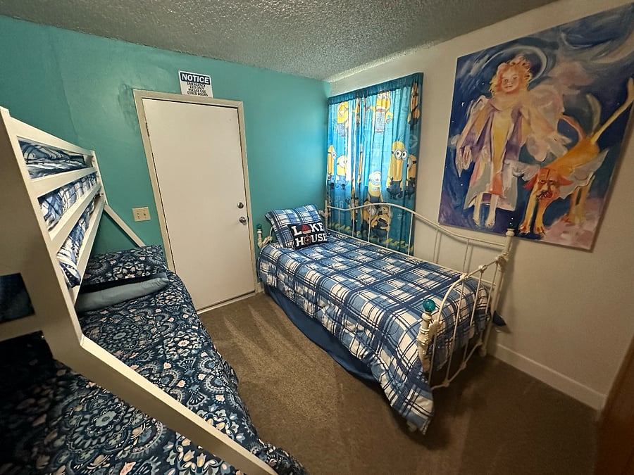 Bedroom 2 with Full/twin bunk and single twin.