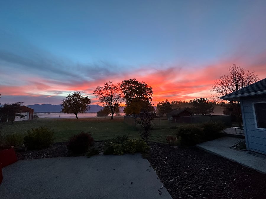 Back patio area looking east towards Jewel Basin and sunrises