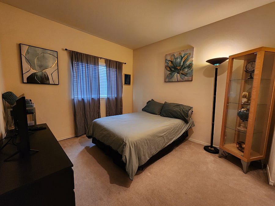 Bedroom #1 has a full size bed and lots of space
