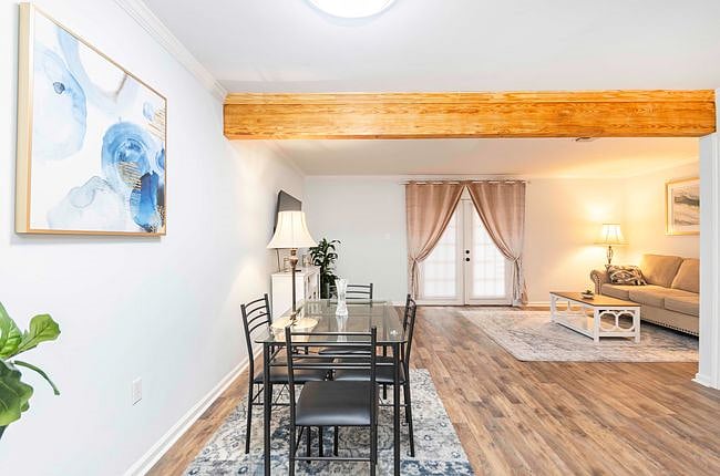Spacious and inviting dining area, perfect for family meals and entertaining guests