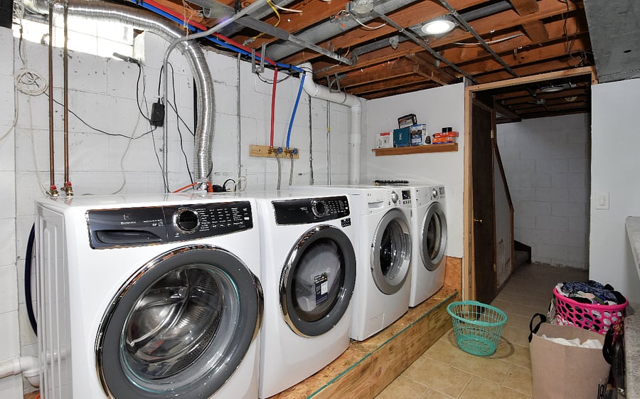 Laundry in the basement 