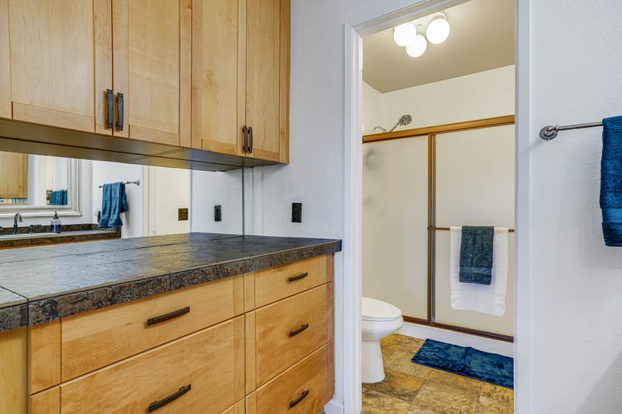 Large drawers are provide for a large amount of clothing and extra storage space.