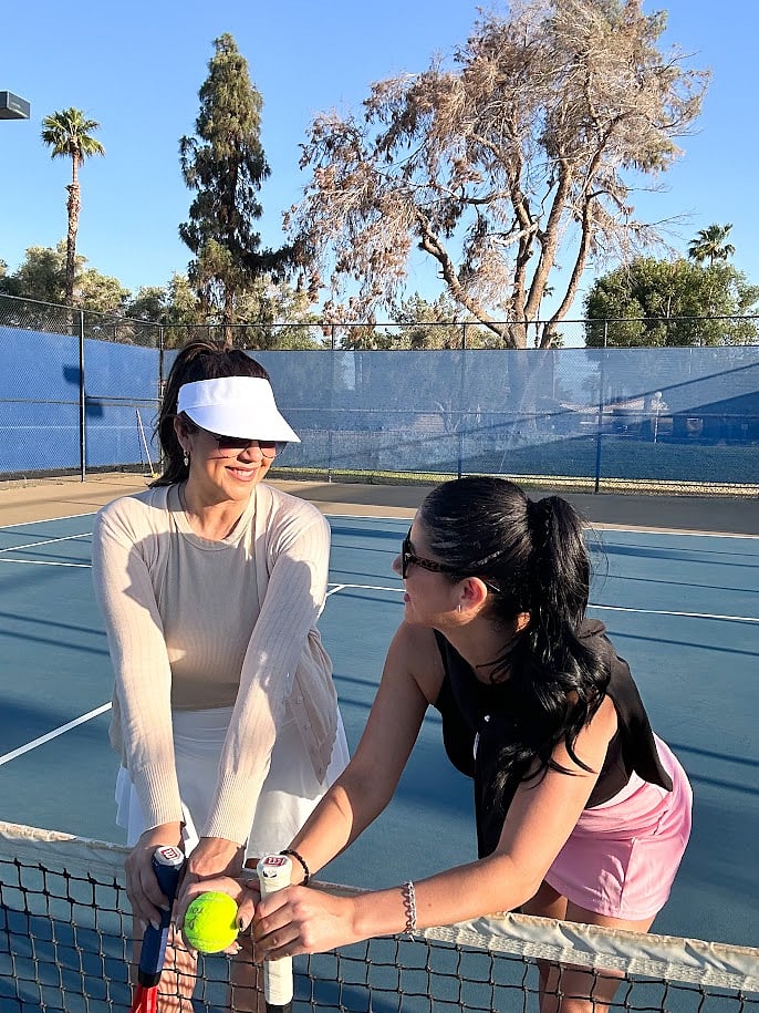 For Tennis court reservations, please call the center at 760-342-6626, and any front desk staff member can assist you.