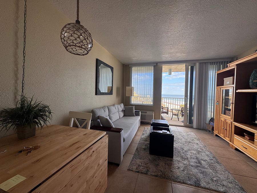 living room looking north up the beach