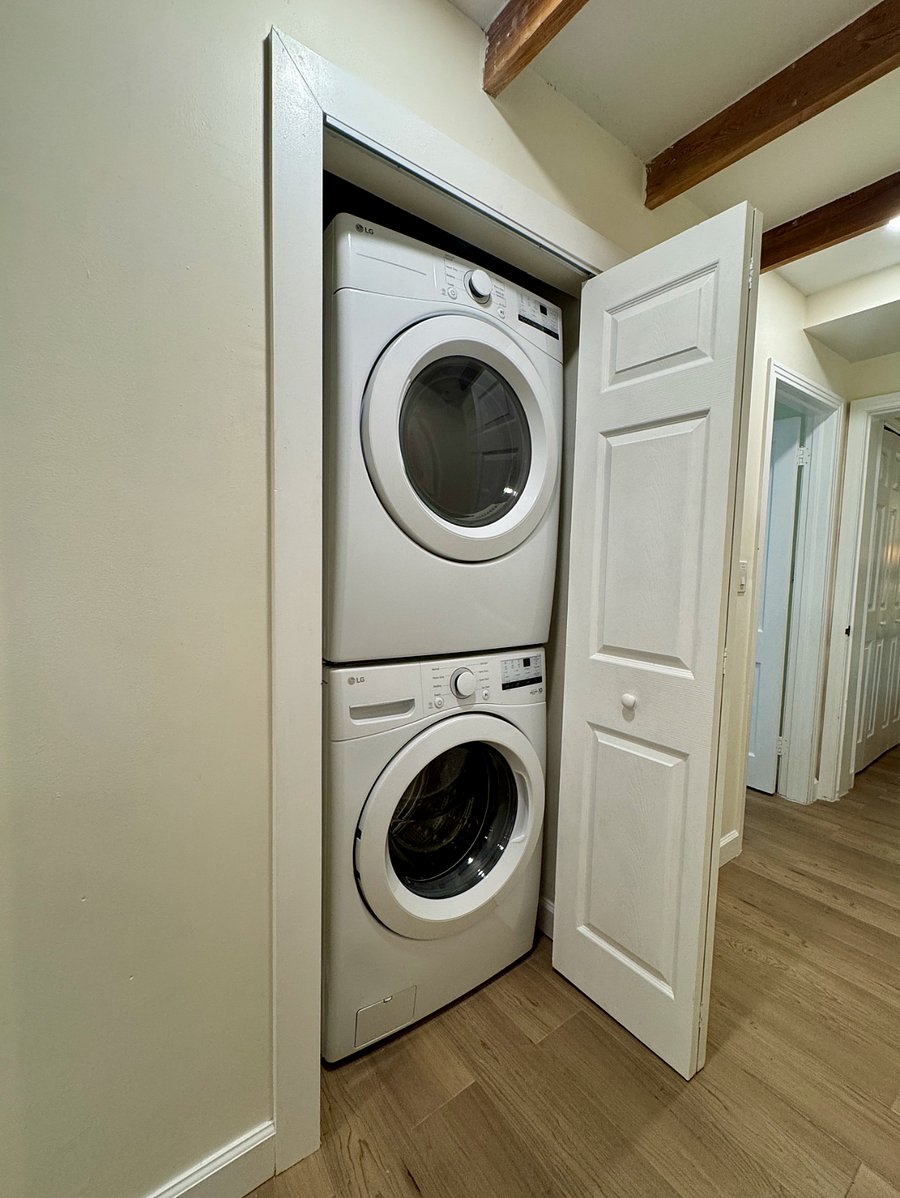 Full size stacked laundry keeps you clean and fresh!
