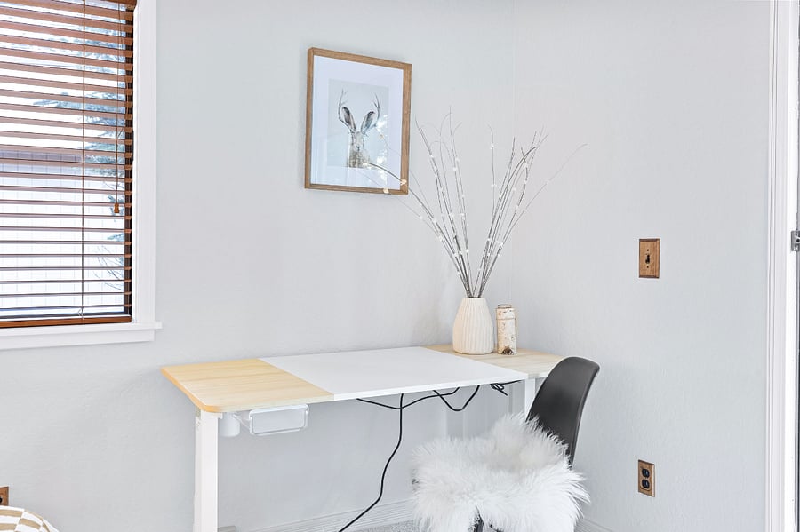 Adjustable standing desk in bedroom 1