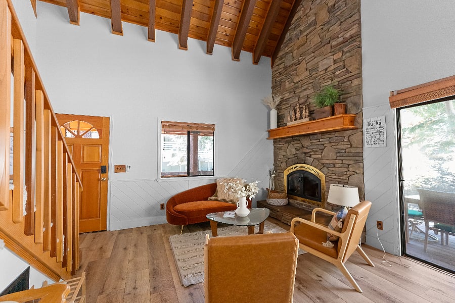 Living room with fireplace