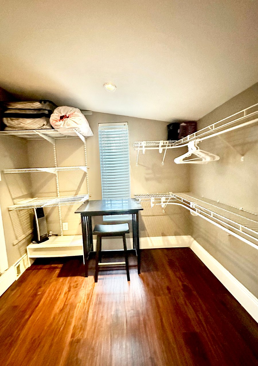 Huge walk-in closet can store extra item