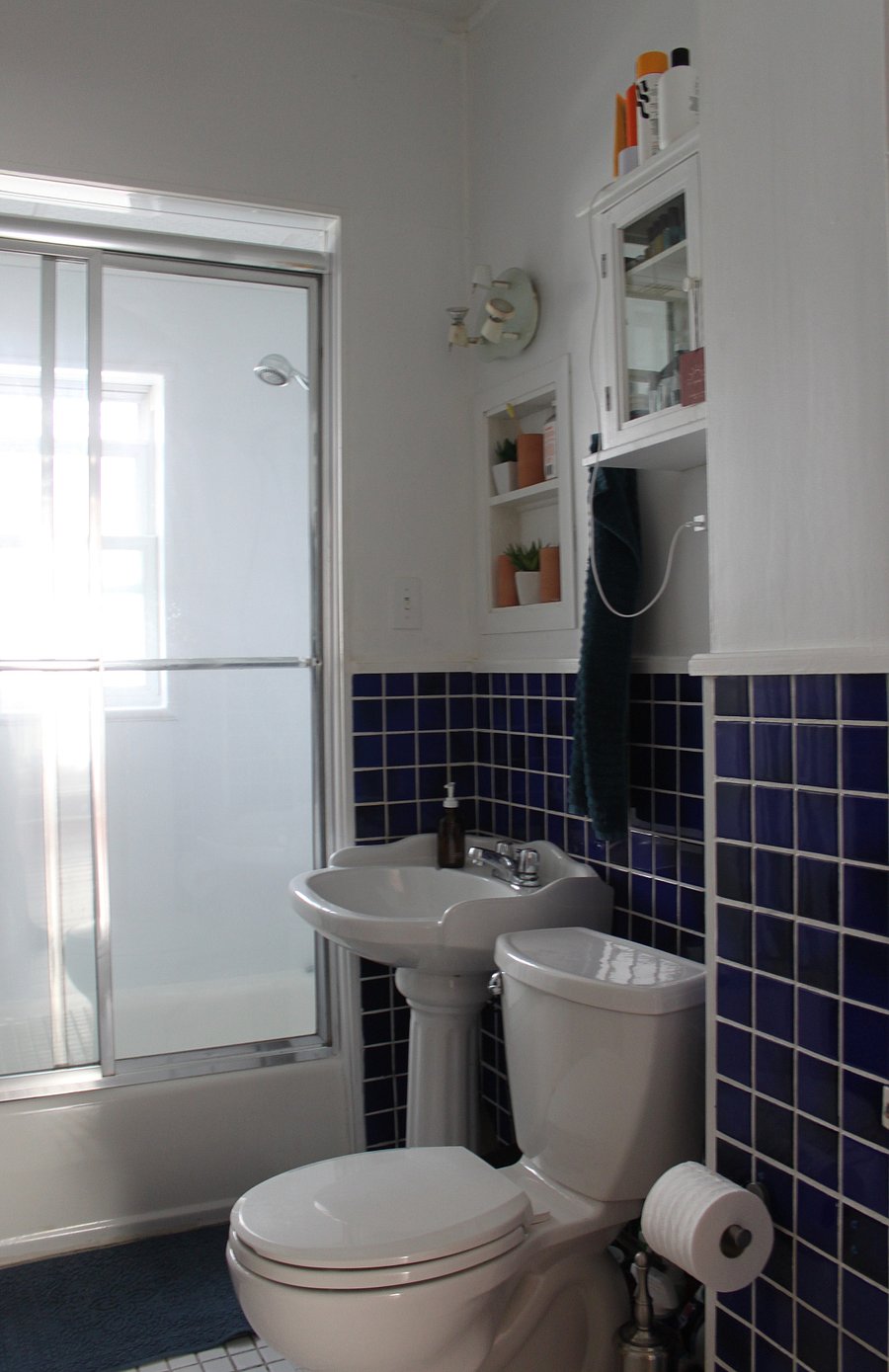 Shower with bathtub