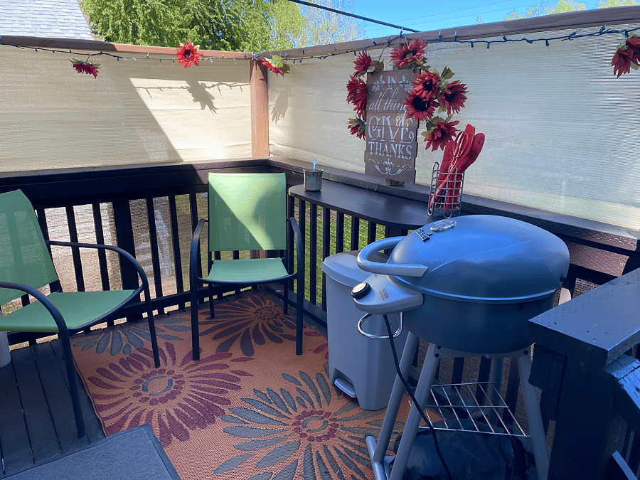 Enjoy a morning coffee on the private deck.