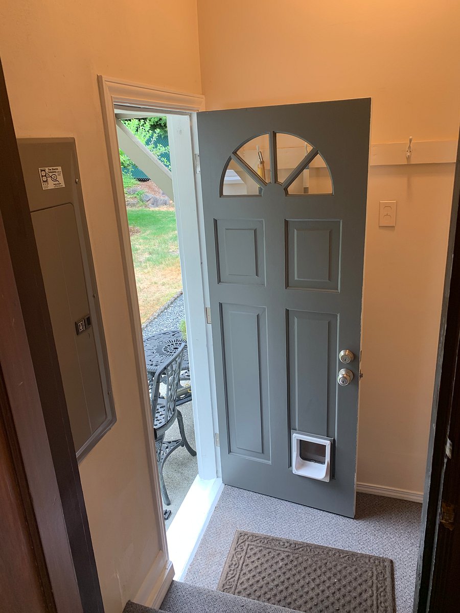 Back Door leading to shared porch & back yard... 9 stair steps down to Studio Apartment