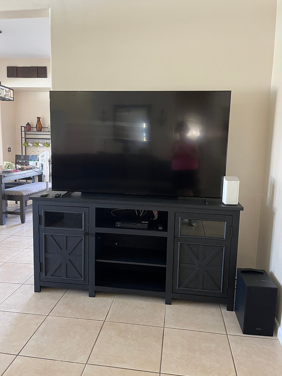 Living room with 65 inch TV