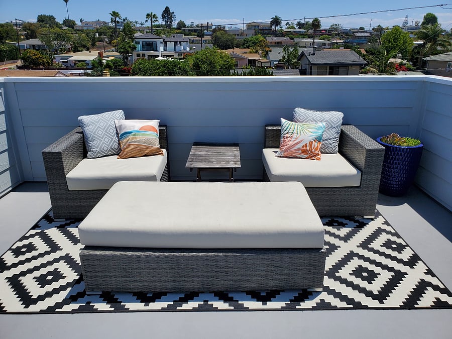 Rooftop deck lounge area
