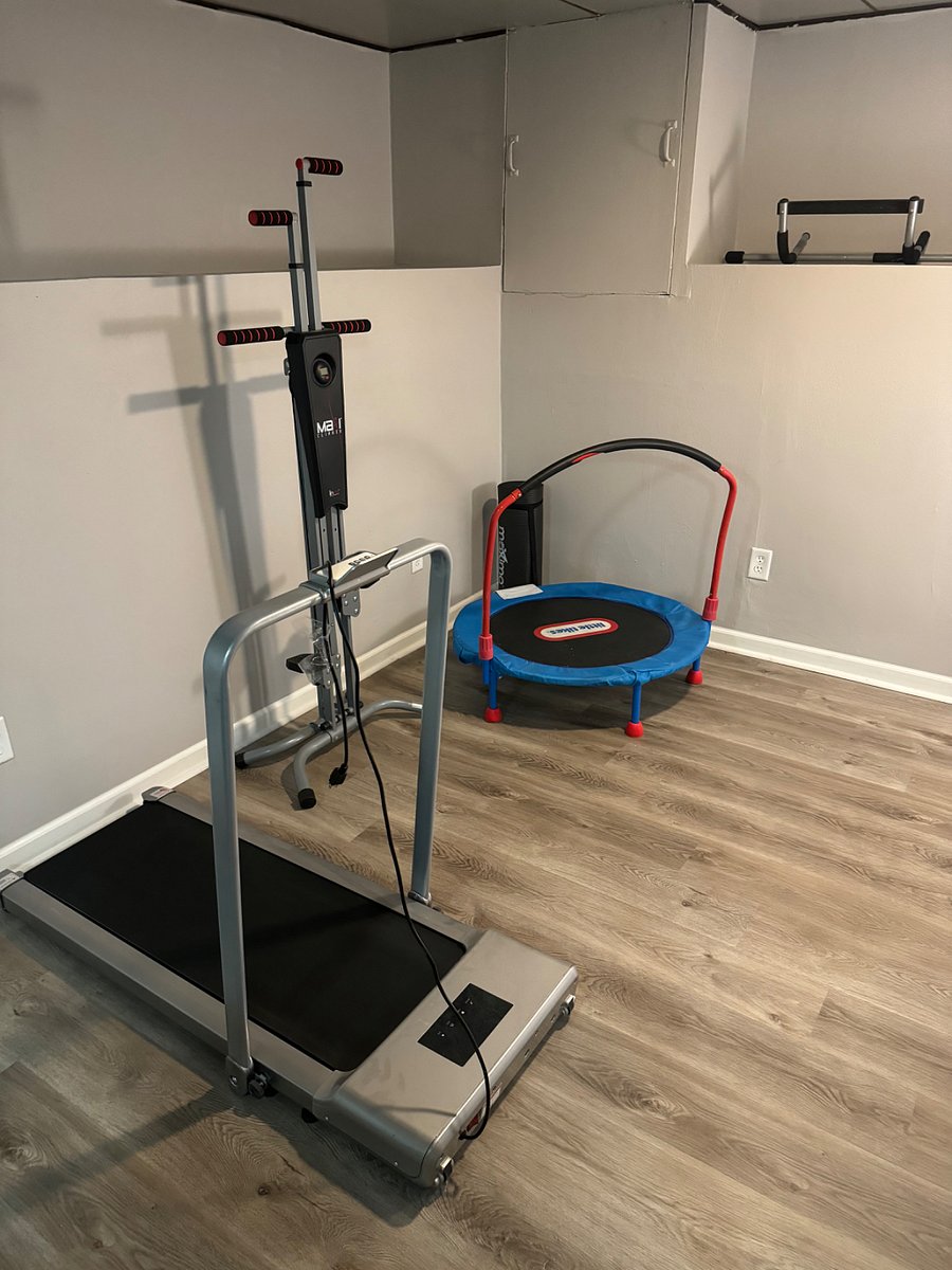 Exercise area and equipment.