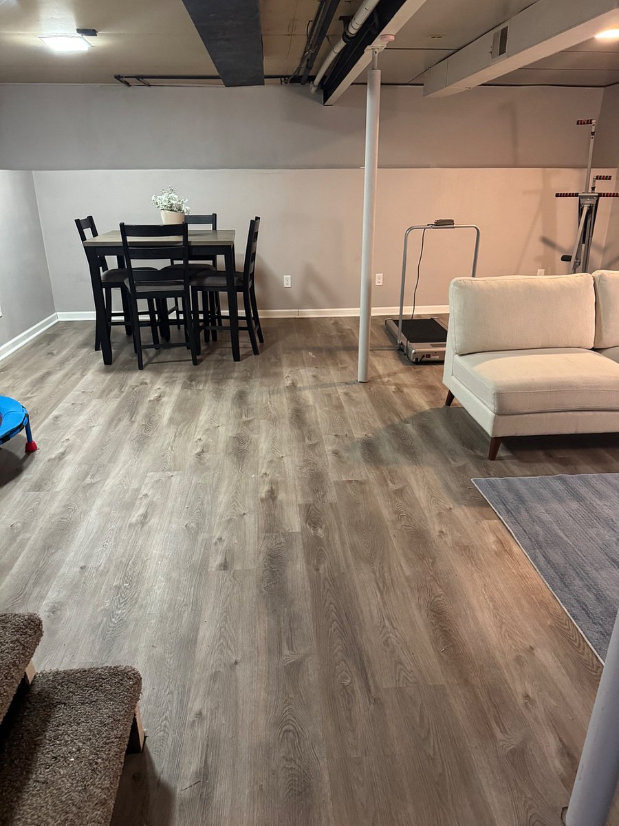 Lower level with board games, exercise area and smart TV.