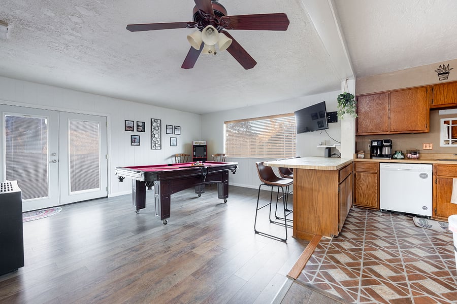 Living Area with Pool Table
