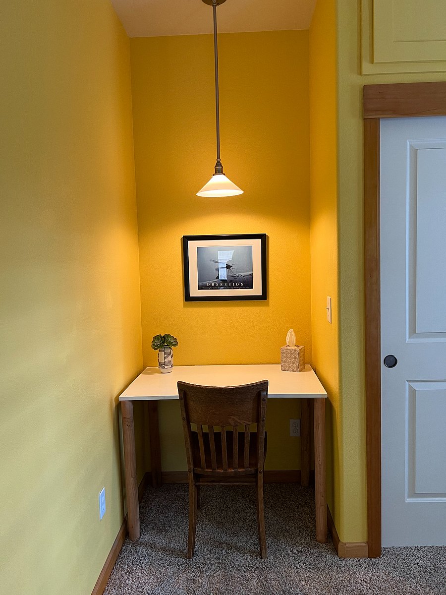 A workstation away from eating area to place your laptop.