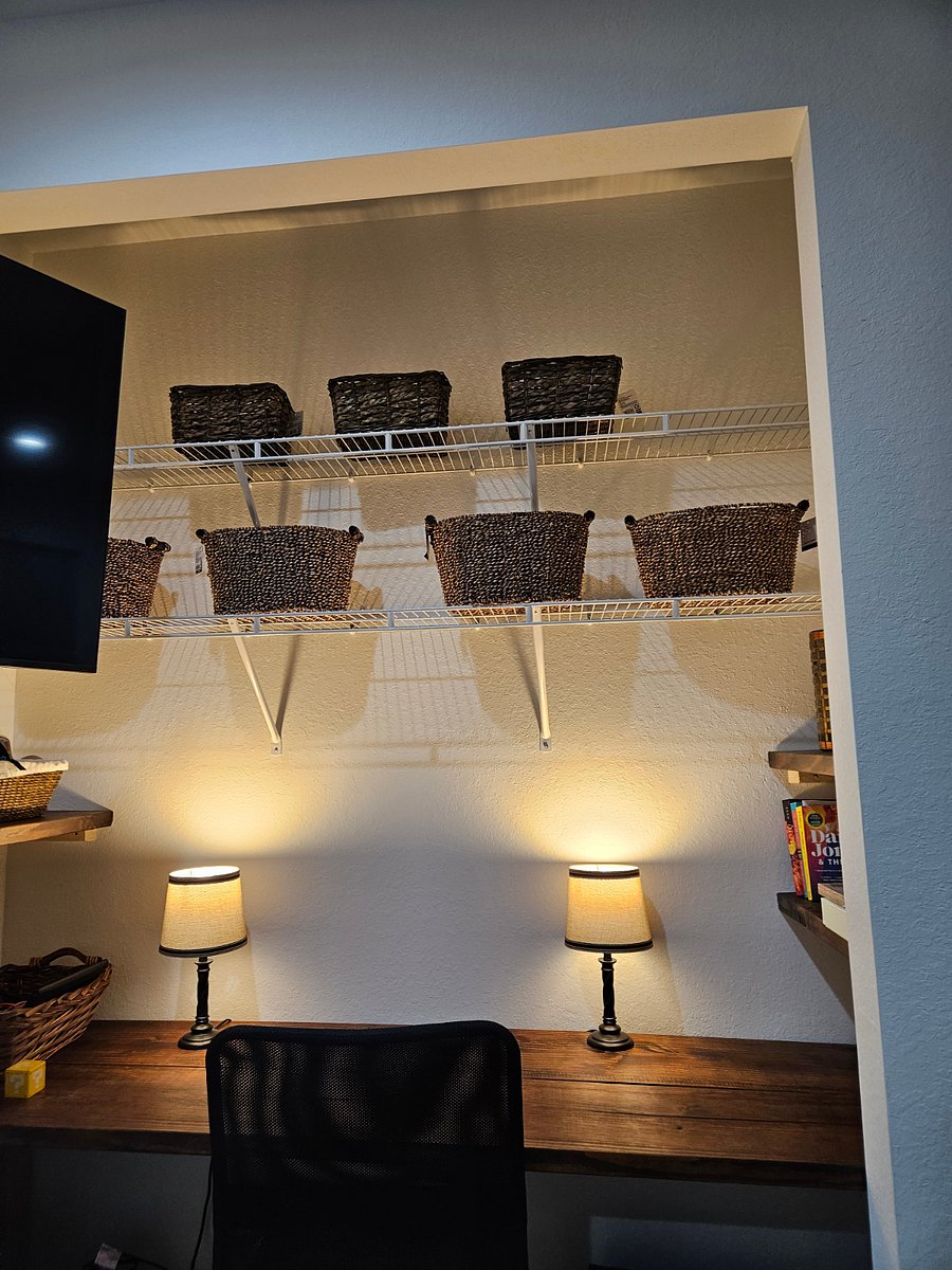 Storage for books, working supplies, etc.