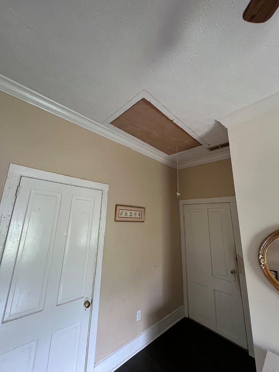 Here is the attic access door in your room. We will occasionally need access to it, but will make sure to communicate with you about it.