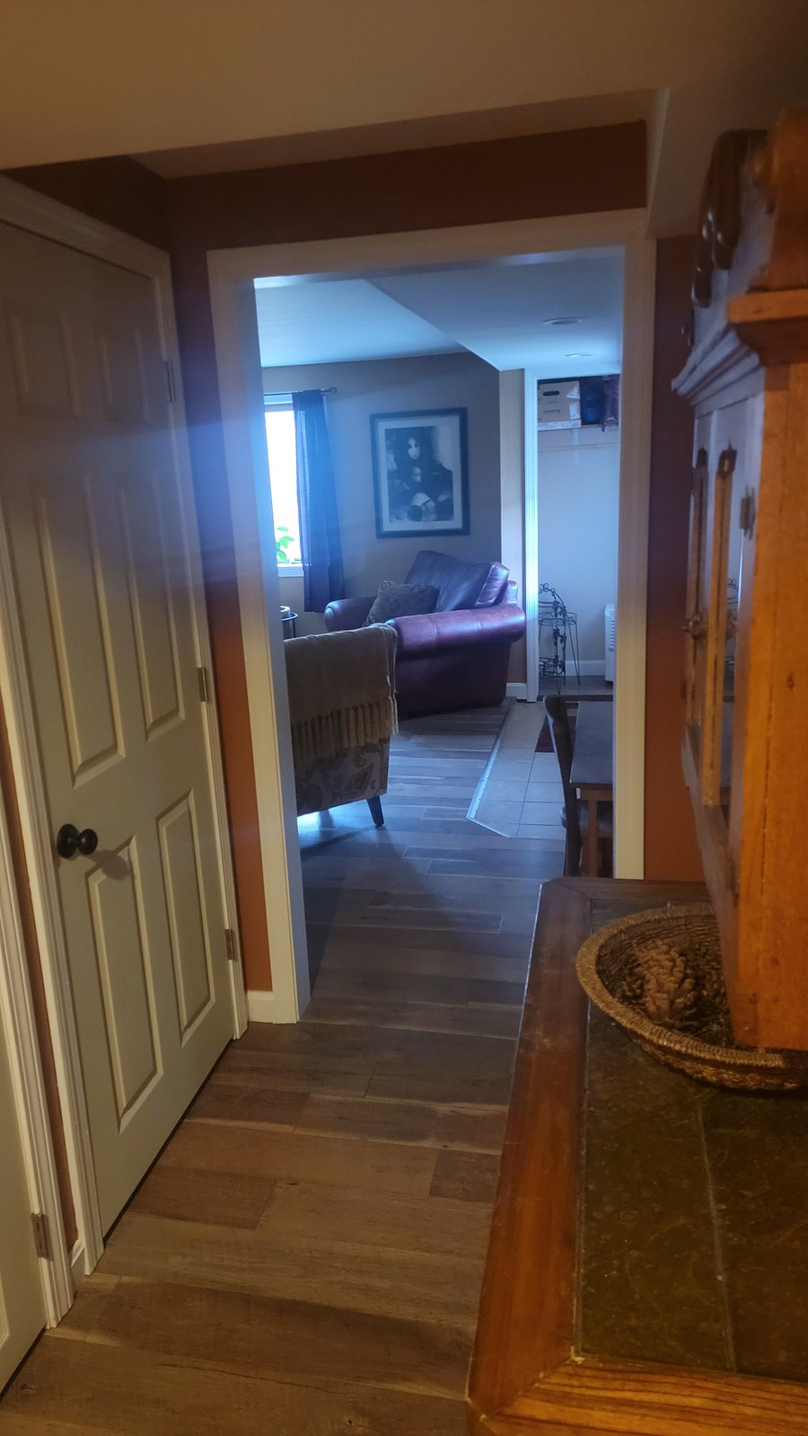 Hallway to Living room and entry