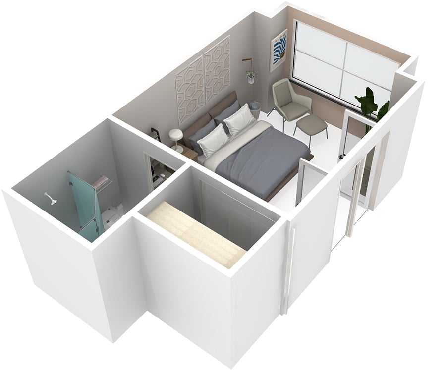 Large window sitting area w/ TV