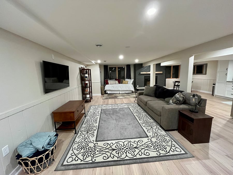 Lower level living area
