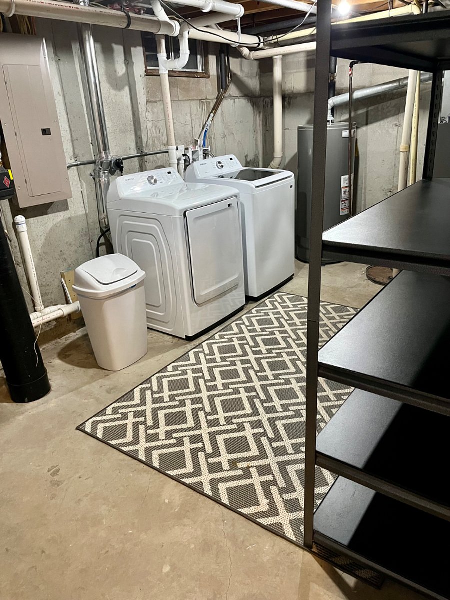Shared laundry and storage in lower level