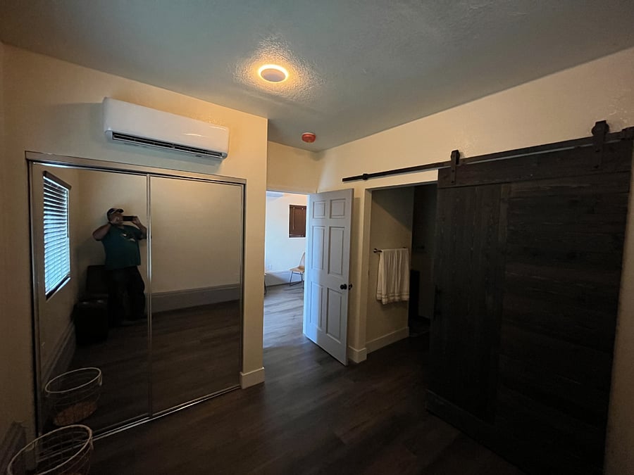 View from corner of bedroom.