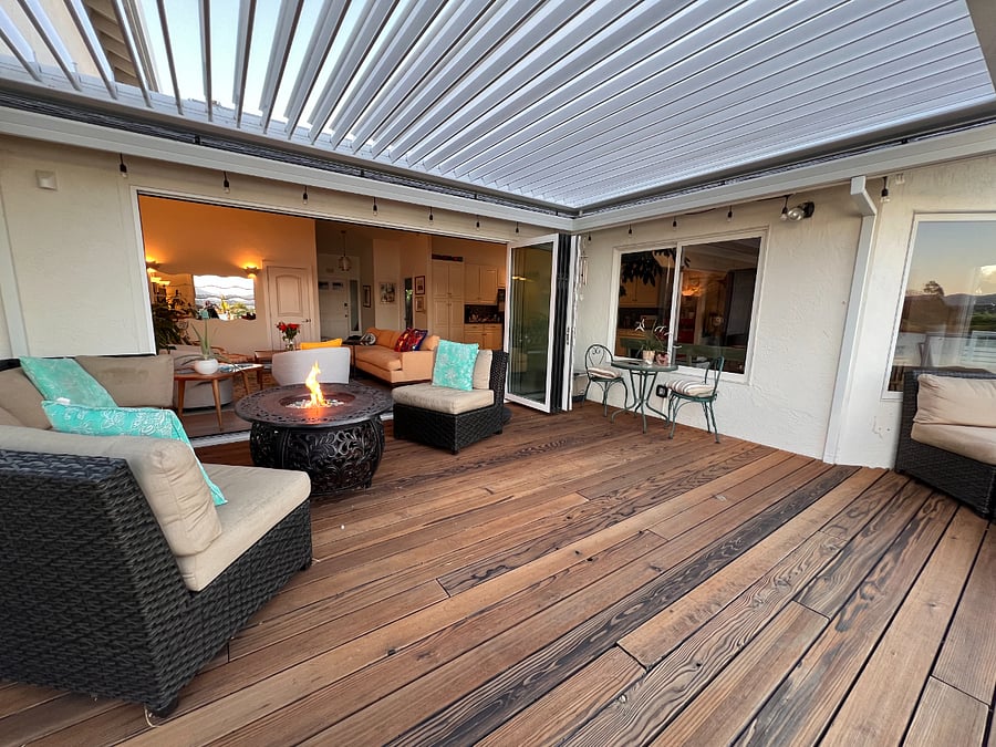 Deck with fire pit