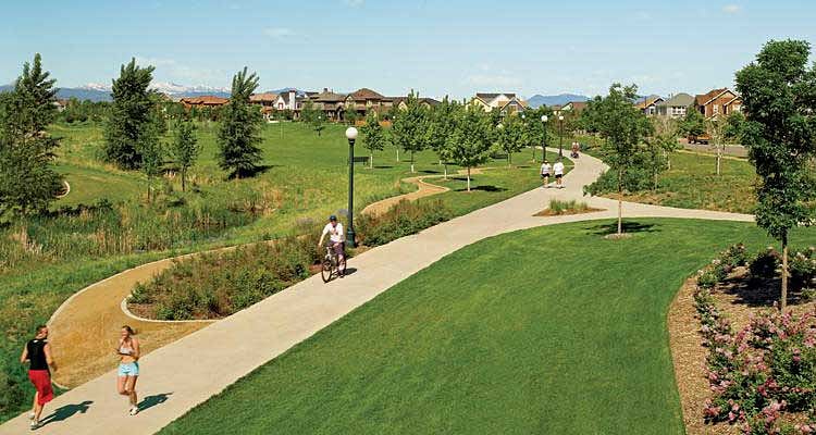 Central Park Greenway, Walking and Biking Trails with mountain views just 4 blocks to the North