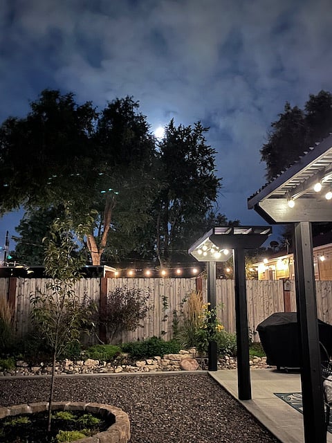 Charming pergolas with string lights