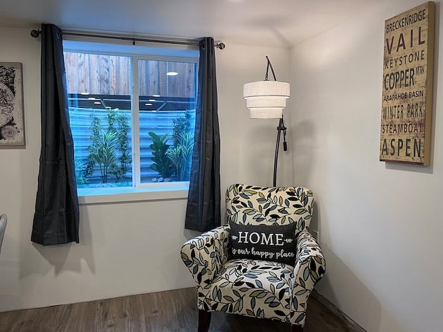 Reading area by the oversized window that lets in tons of light