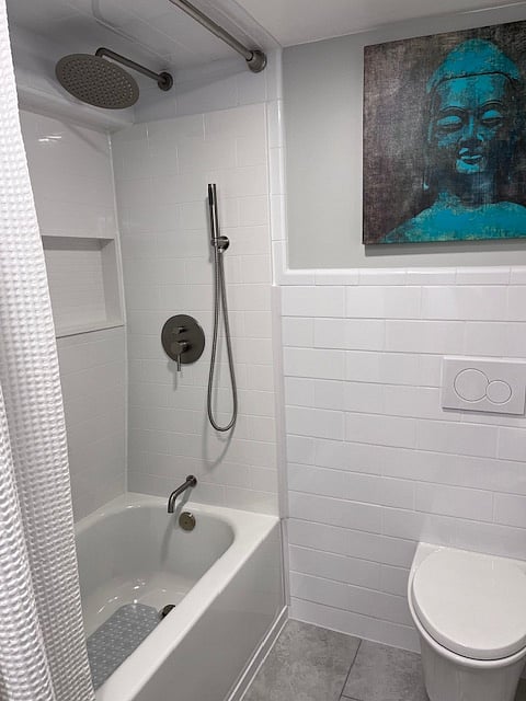 Rain shower head with separate hand wand