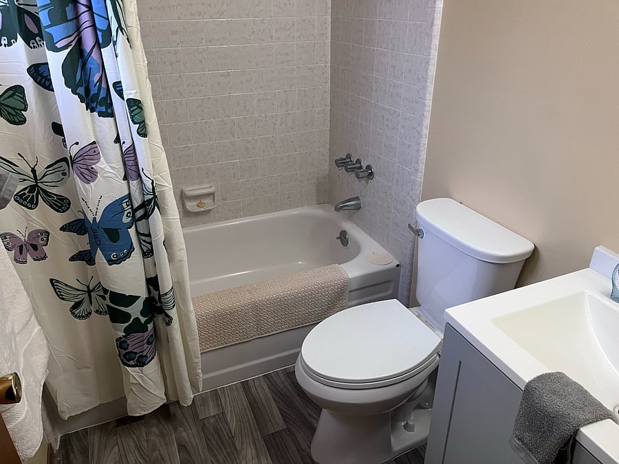 Bathroom attached to secondary bedroom