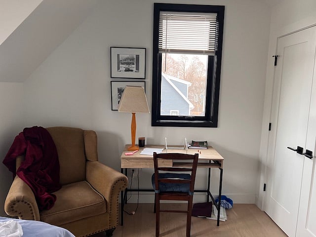 Desk and comfy chair for reading 