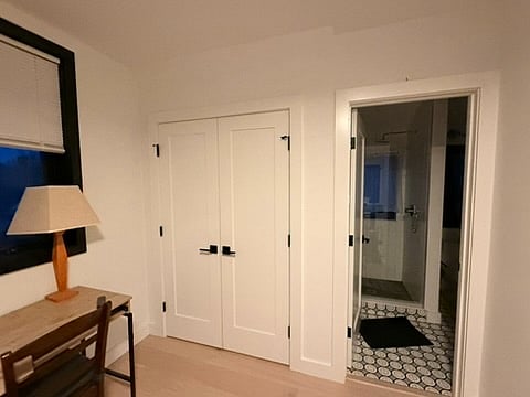 bathroom entrance and closet 